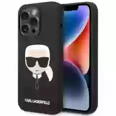 Чохол Karl Lagerfeld Silicone Karl's Head для iPhone 14 Pro Black with MagSafe (KLHMP14LSLKHBK)