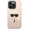 Чехол Karl Lagerfeld Silicone Karl's Head для iPhone 14 Pro Light Pink with MagSafe (KLHMP14LSLKHLP)