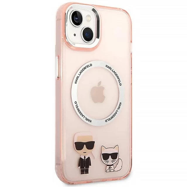 Чохол Karl Lagerfeld Karl & Choupette для iPhone 14 Plus Pink with MagSafe (KLHMP14MHKCP)