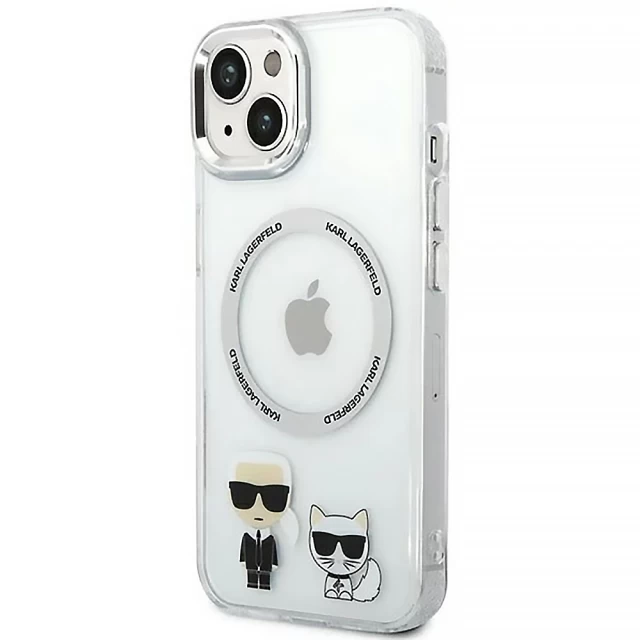 Чехол Karl Lagerfeld Karl & Choupette для iPhone 14 Plus Transparent with MagSafe (KLHMP14MHKCT)