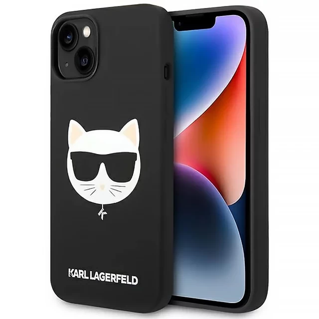 Чохол Karl Lagerfeld Silicone Choupette Head для iPhone 14 Plus Black with MagSafe (KLHMP14MSLCHBK)