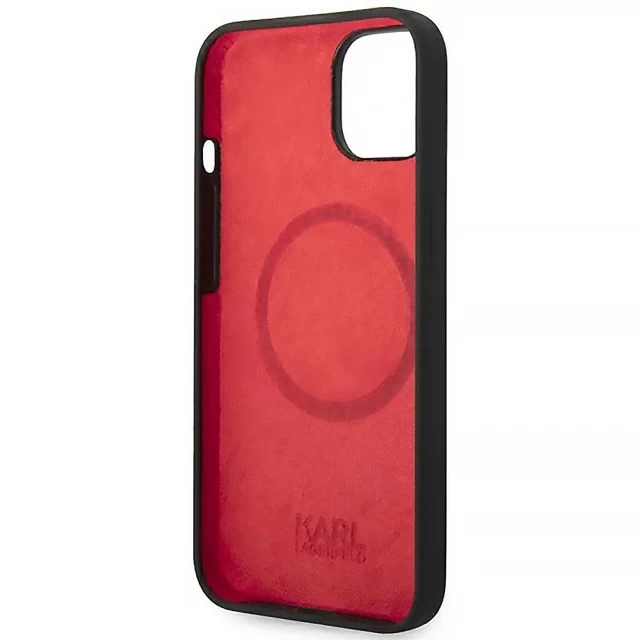 Чохол Karl Lagerfeld Silicone Plaque для iPhone 14 Plus Black with MagSafe (KLHMP14MSLMP1K)