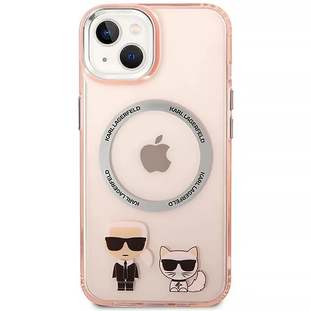 Чохол Karl Lagerfeld Karl & Choupette для iPhone 14 Pink with MagSafe (KLHMP14SHKCP)