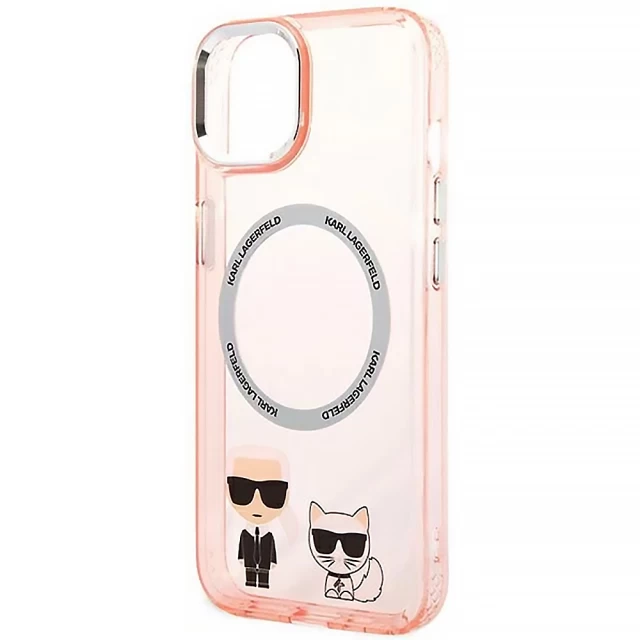 Чехол Karl Lagerfeld Karl & Choupette для iPhone 14 Pink with MagSafe (KLHMP14SHKCP)