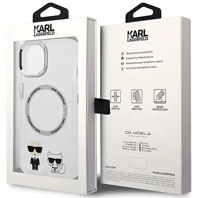 Чохол Karl Lagerfeld Karl & Choupette для iPhone 14 Clear with MagSafe (KLHMP14SHKCT)