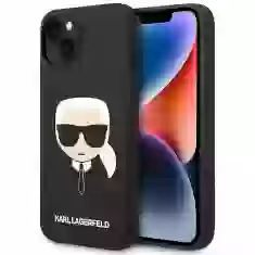 Чехол Karl Lagerfeld Silicone Karl's Head для iPhone 14 Black with MagSafe (KLHMP14SSLKHBK)