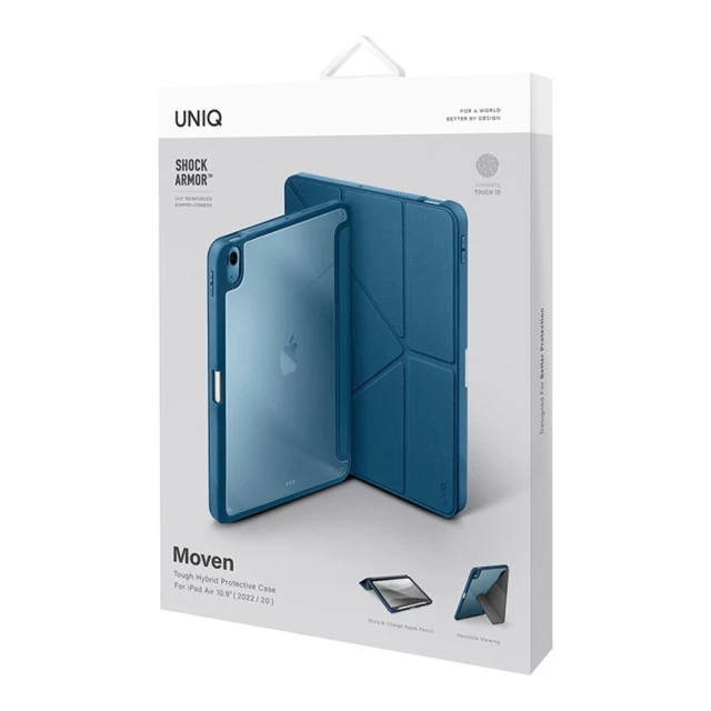 Чохол Uniq Moven Antimicrobial для iPad Air 5 2022 | iPad Air 4 2020 Carpi Blue (UNIQ-NPDA10.9-MOVCBLU)