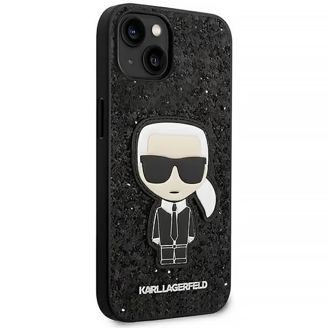 Чохол Karl Lagerfeld Glitter Flakes Iconik для iPhone 14 Black (KLHCP14SGFKPK)