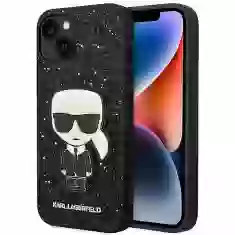 Чехол Karl Lagerfeld Glitter Flakes Iconik для iPhone 14 Black (KLHCP14SGFKPK)