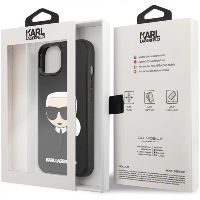 Чехол Karl Lagerfeld 3D Rubber Karl's Head для iPhone 14 Black (KLHCP14SKH3DBK)