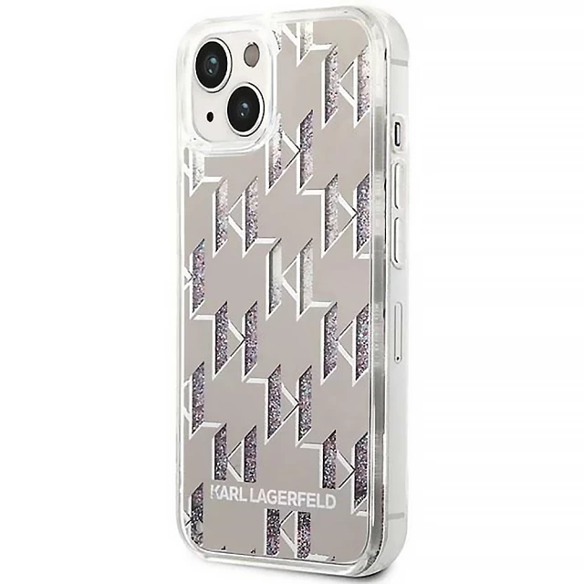Чохол Karl Lagerfeld Liquid Glitter Monogram для iPhone 14 Silver (KLHCP14SLMNMS)