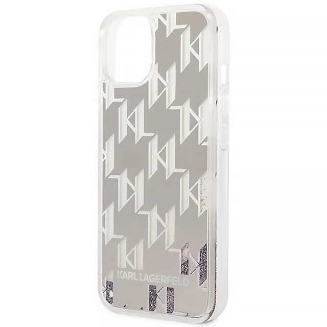 Чохол Karl Lagerfeld Liquid Glitter Monogram для iPhone 14 Silver (KLHCP14SLMNMS)