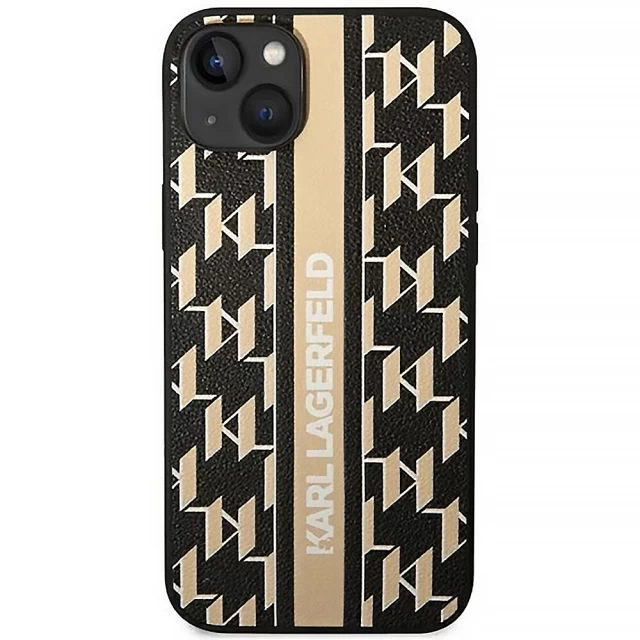 Чохол Karl Lagerfeld Monogram Stripe для iPhone 14 Brown (KLHCP14SPGKLSKW)