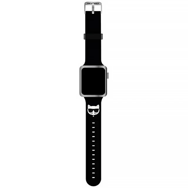Ремінець Karl Lagerfeld Silicone Choupette Heads для Apple Watch 49 | 45 | 44 | 42 mm Black (KLAWLSLCK)