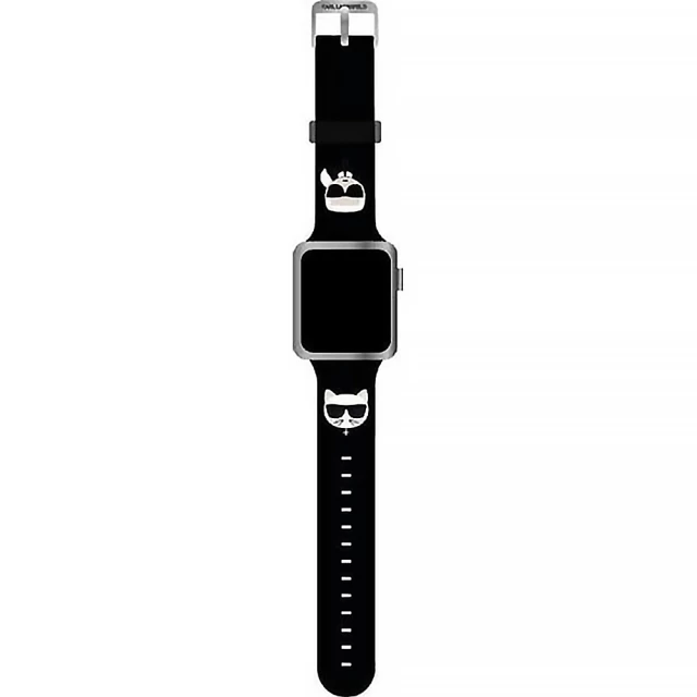 Ремешок Karl Lagerfeld Karl & Choupette Head's для Apple Watch 49 | 45 | 44 | 42 mm Black (KLAWLSLCKK)