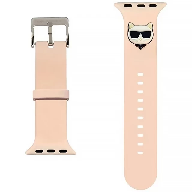 Ремінець Karl Lagerfeld Silicone Choupette Heads для Apple Watch 49 | 45 | 44 | 42 mm Pink (KLAWLSLCP)