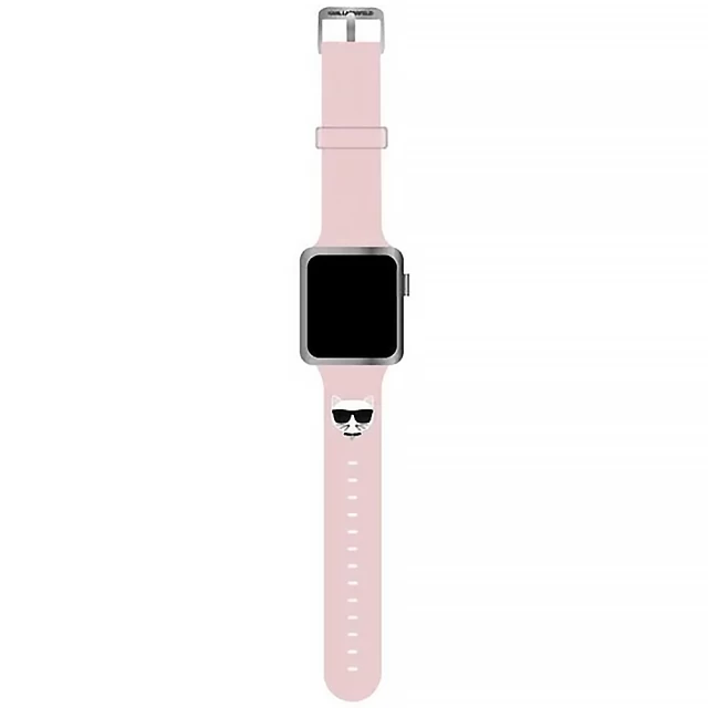 Ремешок Karl Lagerfeld Silicone Choupette Heads для Apple Watch 49 | 45 | 44 | 42 mm Pink (KLAWLSLCP)