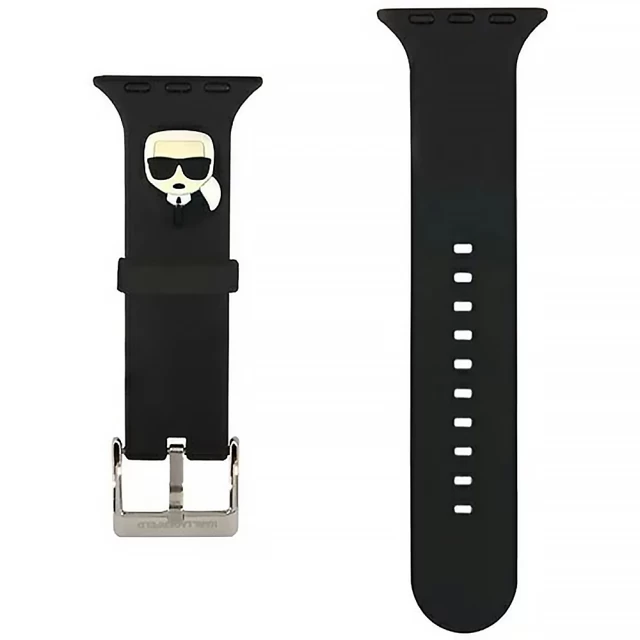 Ремінець Karl Lagerfeld Silicone Karl's Head для Apple Watch 49 | 45 | 44 | 42 mm Black (KLAWLSLKK)