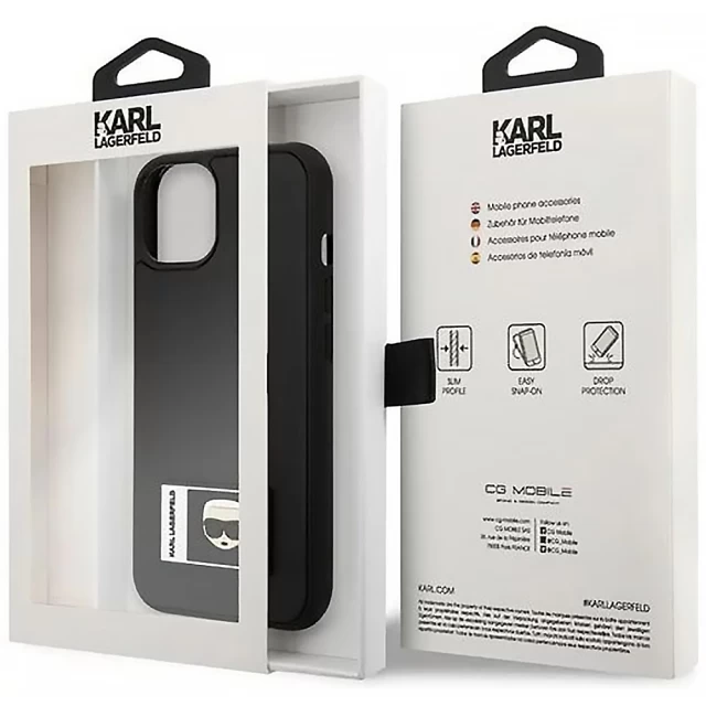 Чехол Karl Lagerfeld Iсonik Patch для iPhone 13 mini Black (KLHCP13S3DKPK)