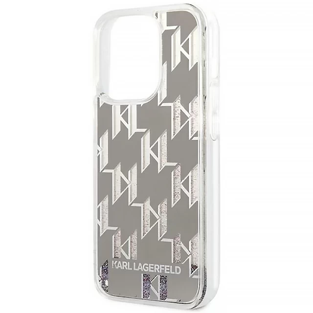 Чохол Karl Lagerfeld Liquid Glitter Monogram для iPhone 14 Pro Max Silver (KLHCP14XLMNMS)