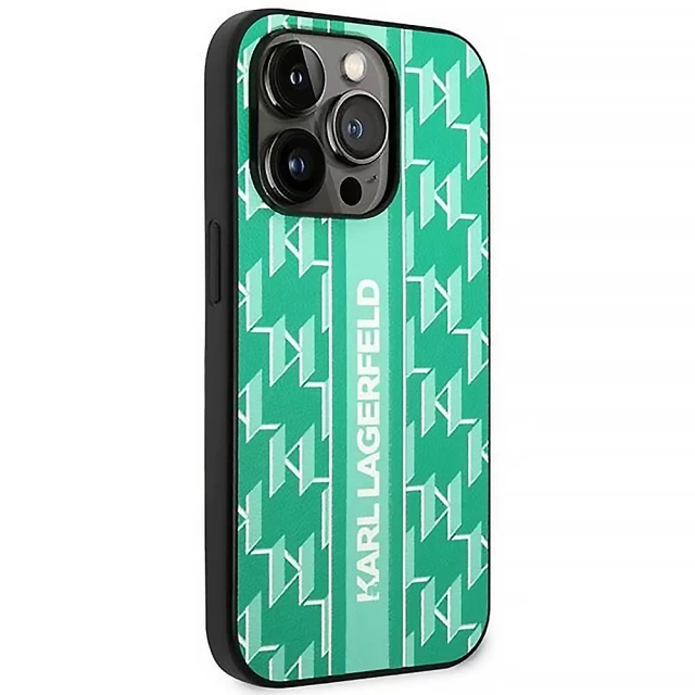 Чохол Karl Lagerfeld Monogram Stripe для iPhone 14 Pro Max Green (KLHCP14XPGKLSKN)