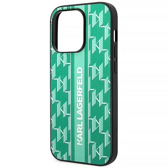 Чохол Karl Lagerfeld Monogram Stripe для iPhone 14 Pro Max Green (KLHCP14XPGKLSKN)