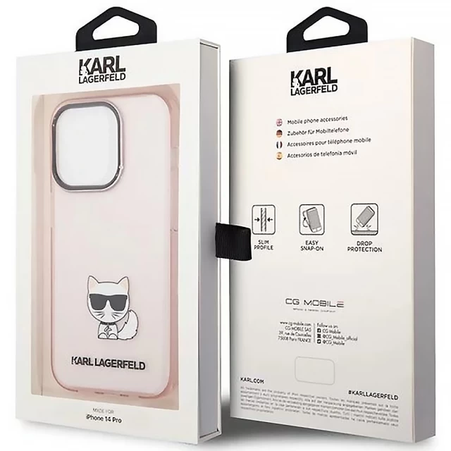 Чехол Karl Lagerfeld Choupette Body для iPhone 14 Pro Transparent (KLHCP14LCTTRI)