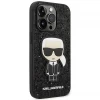 Чехол Karl Lagerfeld Glitter Flakes Iconik для iPhone 14 Pro Black (KLHCP14LGFKPK)