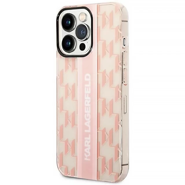 Чехол Karl Lagerfeld Mono Vertical Stripe для iPhone 14 Pro Pink (KLHCP14LHKLSPCP)