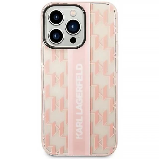 Чехол Karl Lagerfeld Mono Vertical Stripe для iPhone 14 Pro Pink (KLHCP14LHKLSPCP)