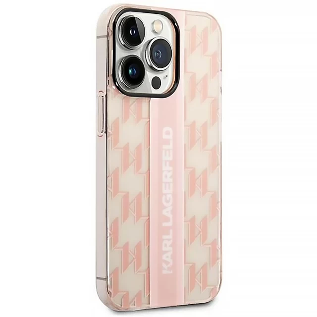 Чехол Karl Lagerfeld Mono Vertical Stripe для iPhone 14 Pro Pink (KLHCP14LHKLSPCP)