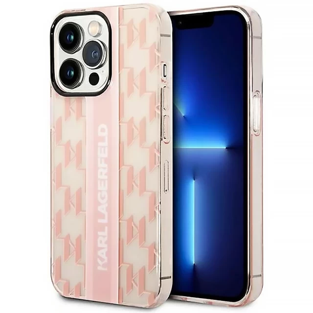 Чехол Karl Lagerfeld Mono Vertical Stripe для iPhone 14 Pro Pink (KLHCP14LHKLSPCP)