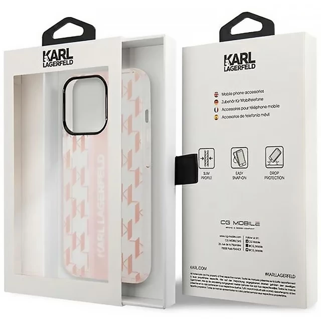 Чехол Karl Lagerfeld Mono Vertical Stripe для iPhone 14 Pro Pink (KLHCP14LHKLSPCP)