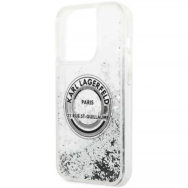 Чохол Karl Lagerfeld Liquid Glitter RSG для iPhone 14 Pro Silver (KLHCP14LLCRSGRS)