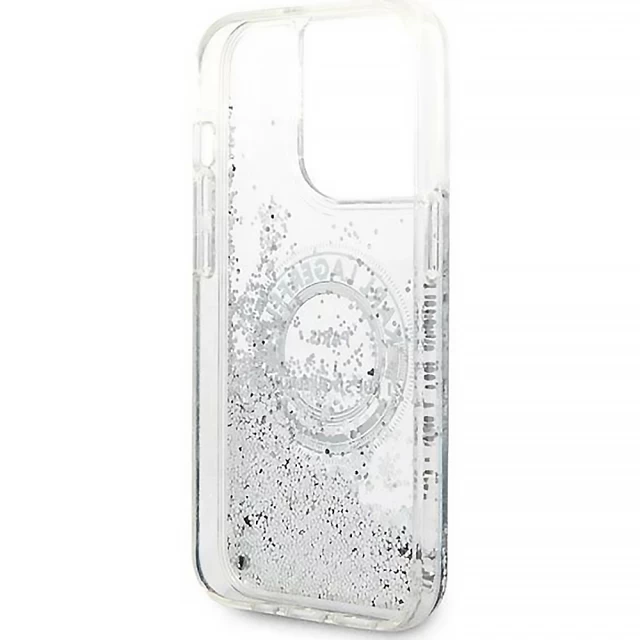 Чохол Karl Lagerfeld Liquid Glitter RSG для iPhone 14 Pro Silver (KLHCP14LLCRSGRS)