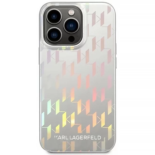 Чехол Karl Lagerfeld Monogram Iridescent для iPhone 14 Pro Silver (KLHCP14LLGMMSV3)