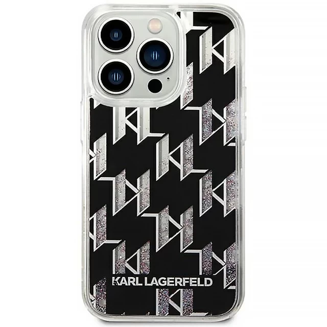 Чохол Karl Lagerfeld Liquid Glitter Monogram для iPhone 14 Pro Black (KLHCP14LLMNMK)