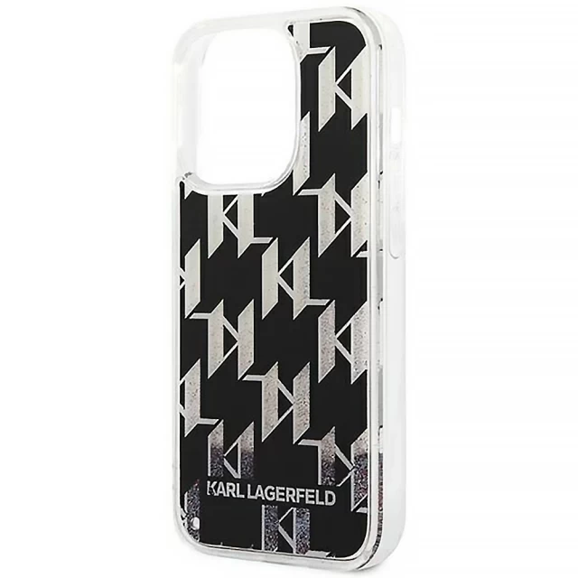 Чохол Karl Lagerfeld Liquid Glitter Monogram для iPhone 14 Pro Black (KLHCP14LLMNMK)