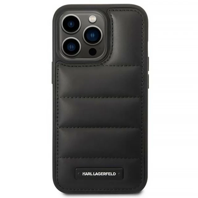 Чехол Karl Lagerfeld Puffy Elongated Logo для iPhone 14 Pro Black (KLHCP14LPSQAK)