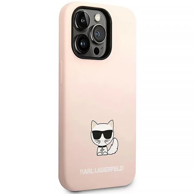 Чохол Karl Lagerfeld Silicone Choupette Body для iPhone 14 Pro Light Pink (KLHCP14LSLCTPI)