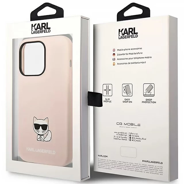 Чехол Karl Lagerfeld Silicone Choupette Body для iPhone 14 Pro Light Pink (KLHCP14LSLCTPI)