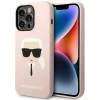 Чохол Karl Lagerfeld Silicone Karl's Head для iPhone 14 Pro Pink (KLHCP14LSLKHLP)