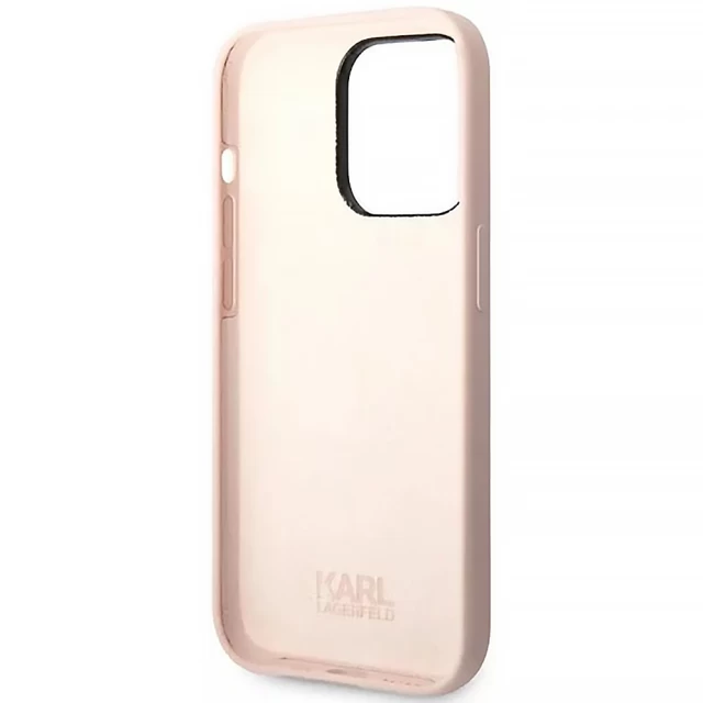 Чехол Karl Lagerfeld Silicone Karl's Head для iPhone 14 Pro Pink (KLHCP14LSLKHLP)