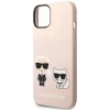 Чехол Karl Lagerfeld Silicone Karl & Choupette для iPhone 14 Light Pink with MagSafe (KLHMP14SSSKCI)