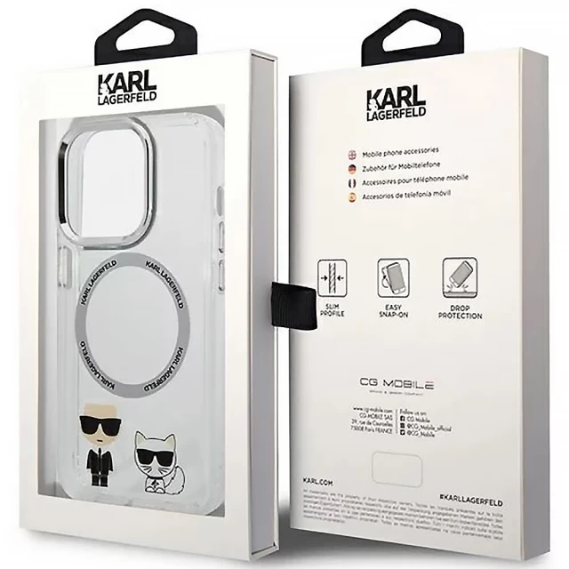 Чехол Karl Lagerfeld Karl & Choupette для iPhone 14 Pro Max Clear with MagSafe (KLHMP14XHKCT)