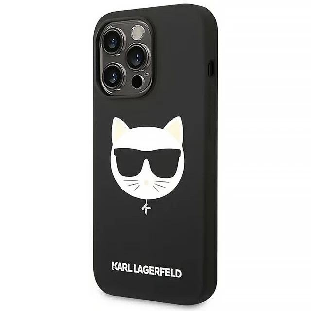 Чохол Karl Lagerfeld Silicone Choupette Head для iPhone 14 Pro Max Black with MagSafe (KLHMP14XSLCHBK)