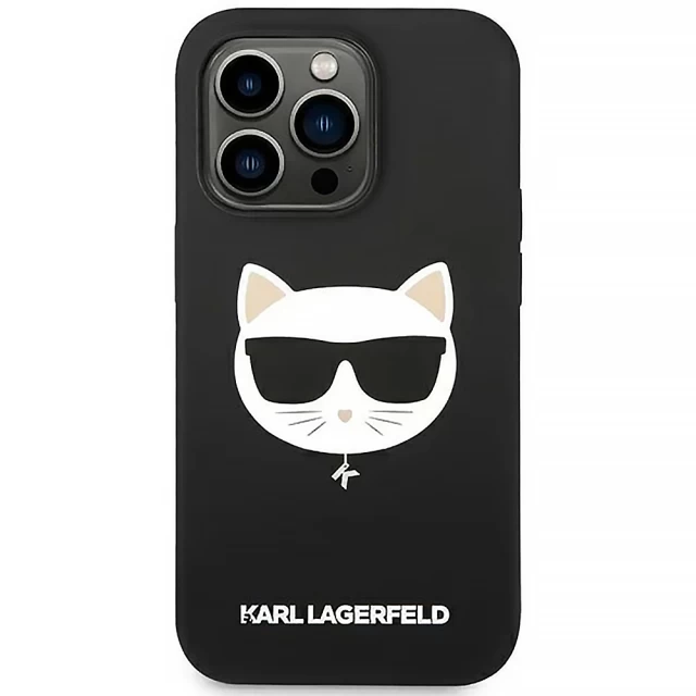 Чохол Karl Lagerfeld Silicone Choupette Head для iPhone 14 Pro Max Black with MagSafe (KLHMP14XSLCHBK)