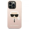 Чохол Karl Lagerfeld Silicone Karl's Head для iPhone 14 Pro Max Light Pink with MagSafe (KLHMP14XSLKHLP)