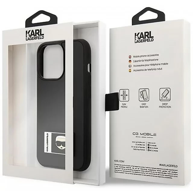 Чехол Karl Lagerfeld Iconik Patch для iPhone 13 Pro Max Black (KLHCP13X3DKPK)
