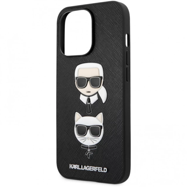 Чохол Karl Lagerfeld Saffiano Karl & Choupette для iPhone 13 Pro Max Black (KLHCP13XSAKICKCBK)